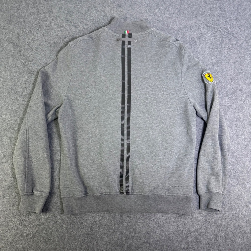 Puma Scuderia Ferrari Mens Gray Full Zip Track Jacket Sweatshirt Size M